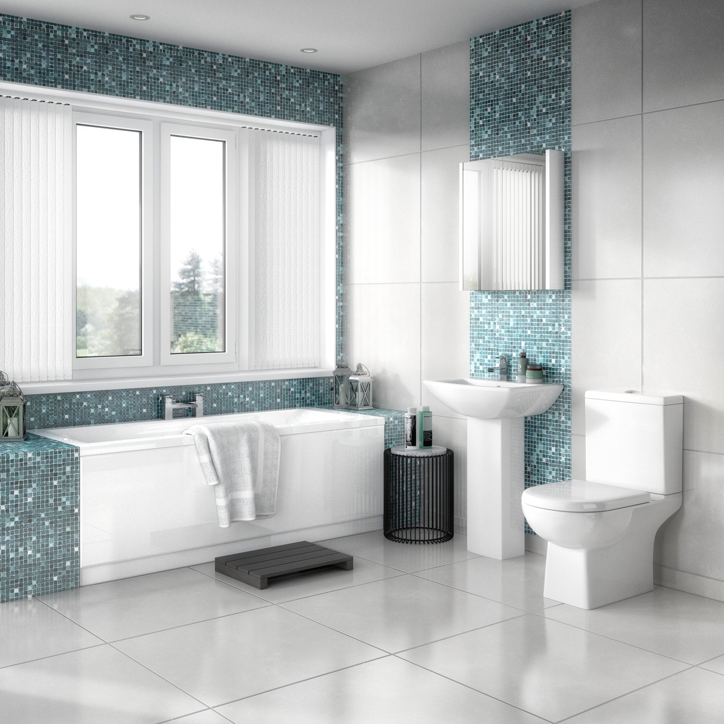 Asselby 600mm 1TH Basin & Pedestal