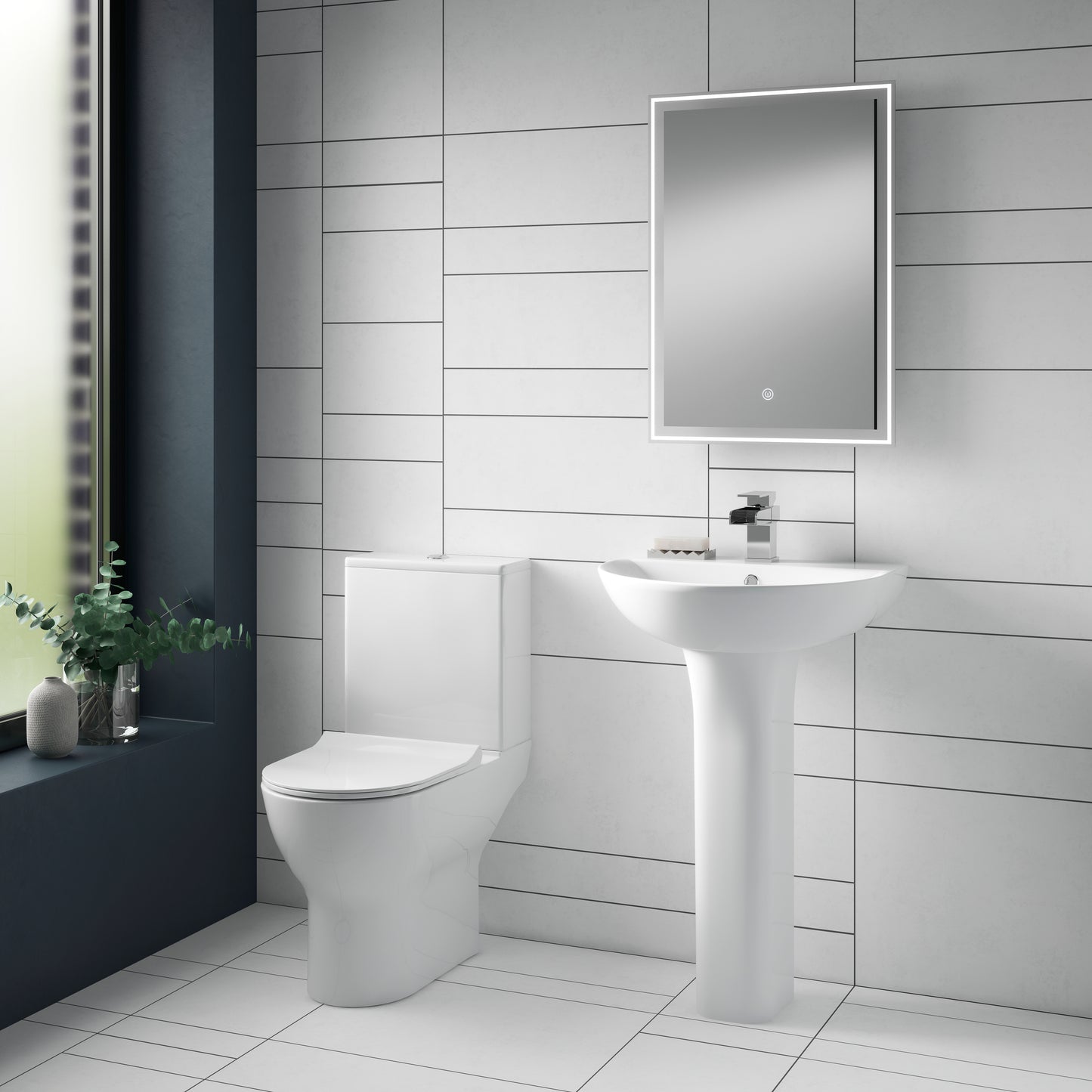 Freya 550mm 1TH Basin & Pedestal