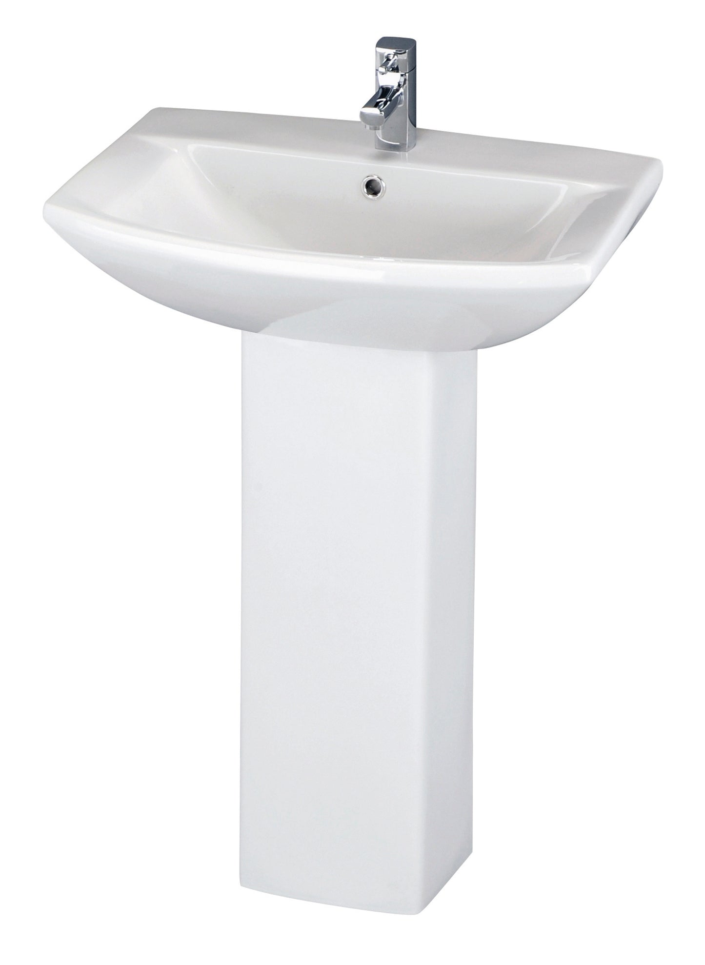 Asselby 600mm 1TH Basin & Pedestal