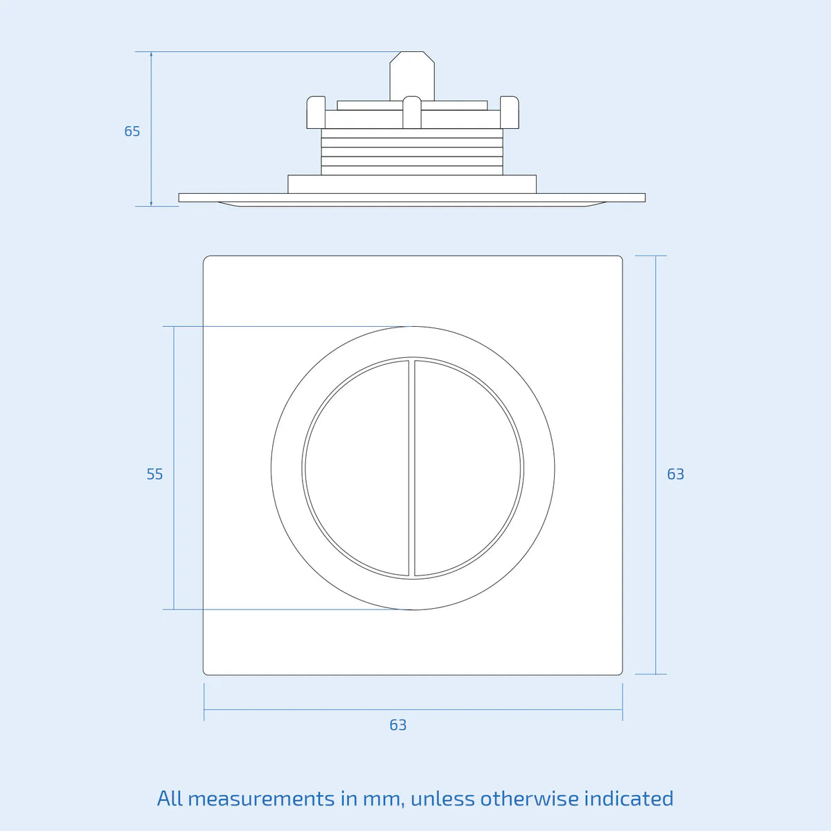 Concealed Cistern Dual Flush Side Inlet Round Button Brushed Chrome