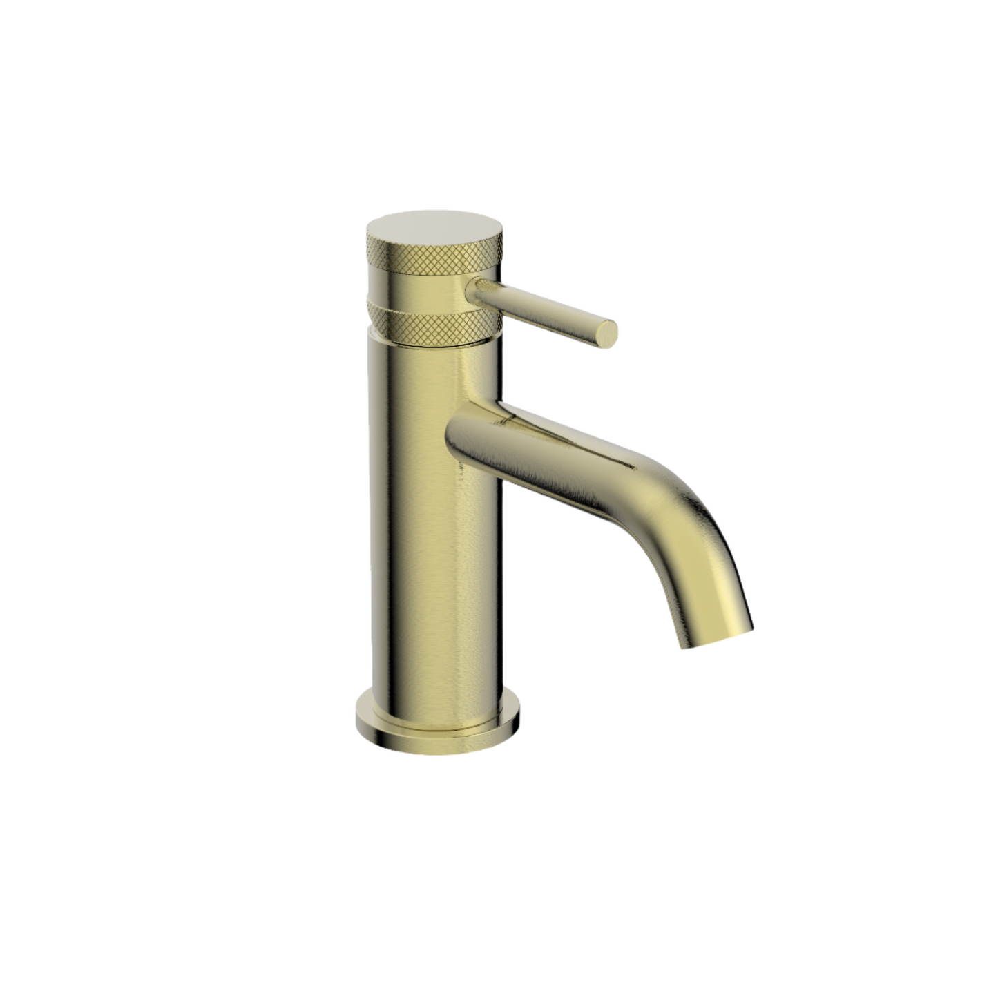 Clarity Knurled Brushed Brass Basin Mixer