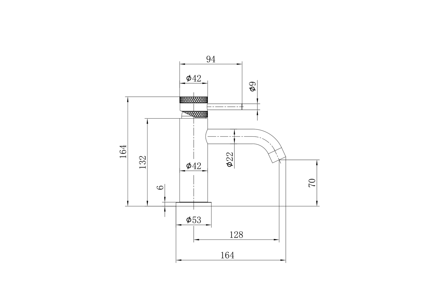 Clarity Knurled Brushed Brass Basin Mixer