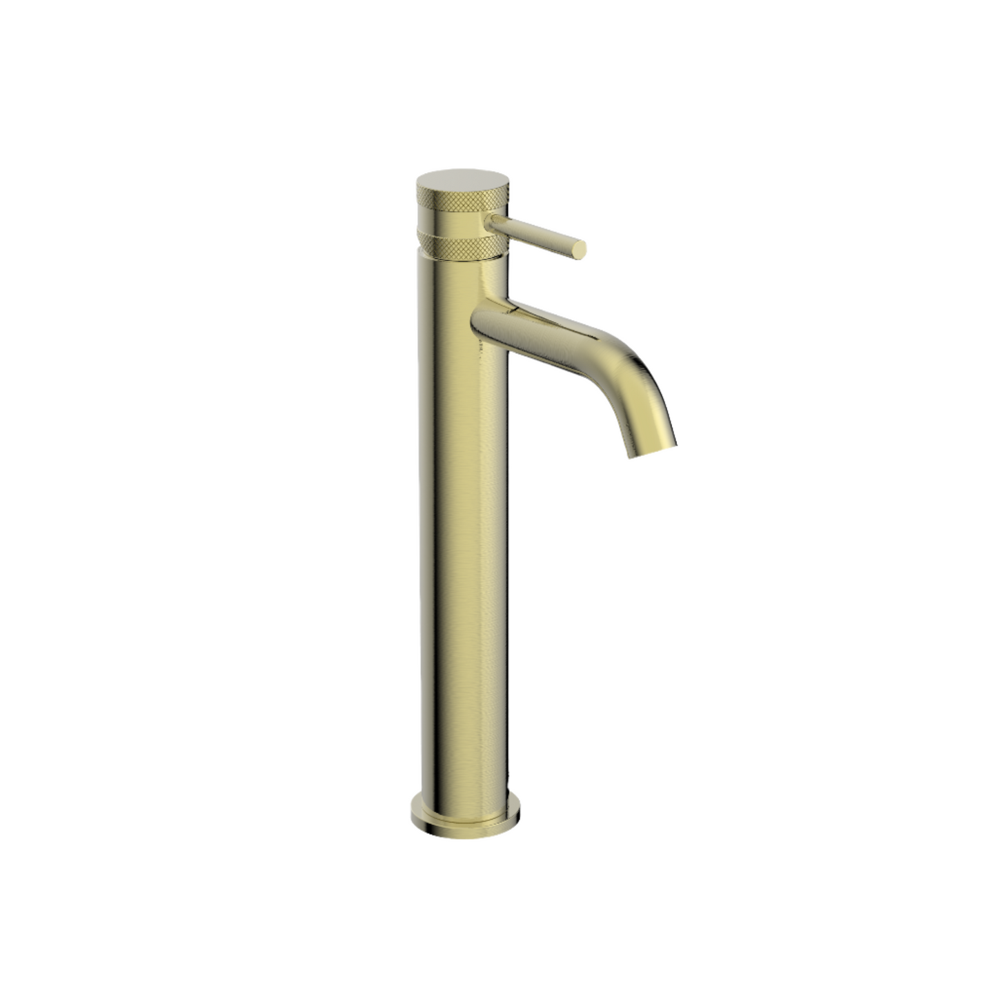 Clarity Knurled Brushed Brass Tall Basin Mixer
