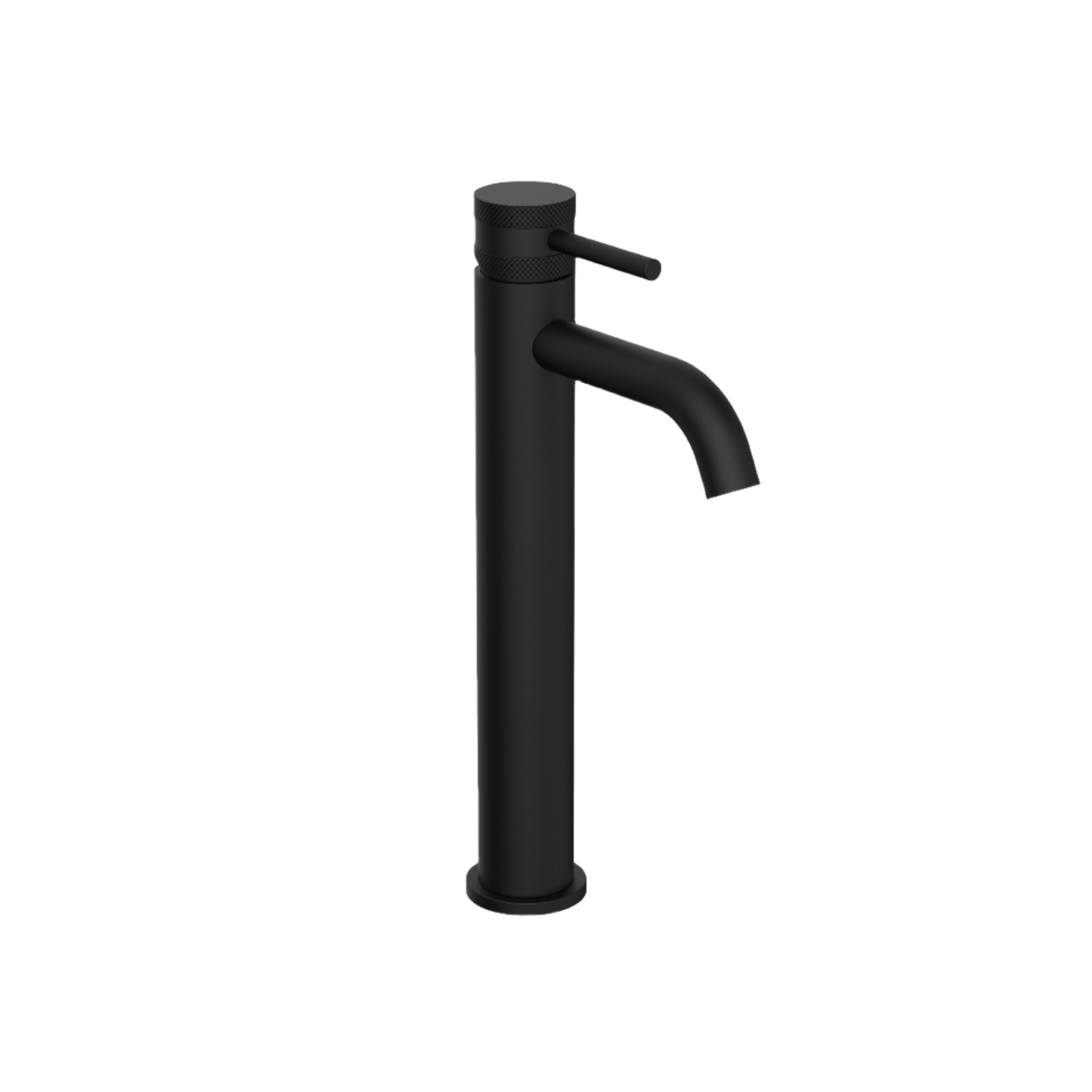 Clarity Knurled Matt Black Tall Basin Mixer