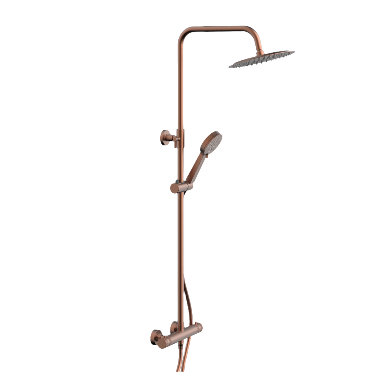 Clarity Knurled Brushed Bronze Thermostatic Bar Shower