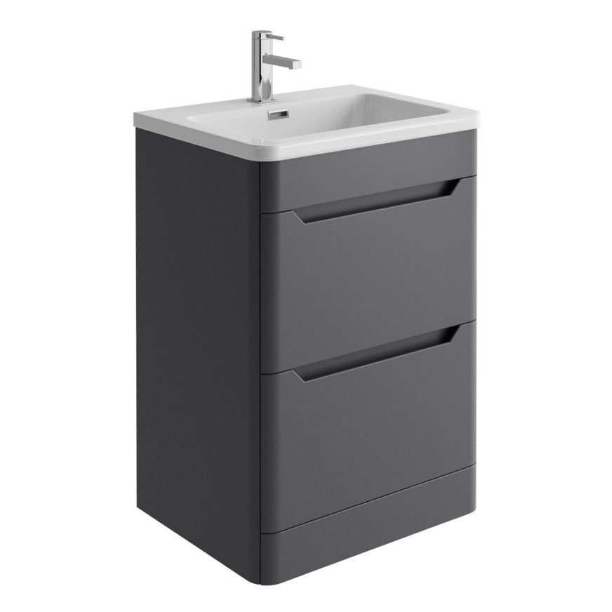 Revive 600 Floor Standing Waterproof PVC Unit & Basin 2 Draw