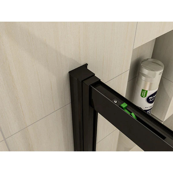 Aspire 8mm Black Sliding Shower Door 1400mm