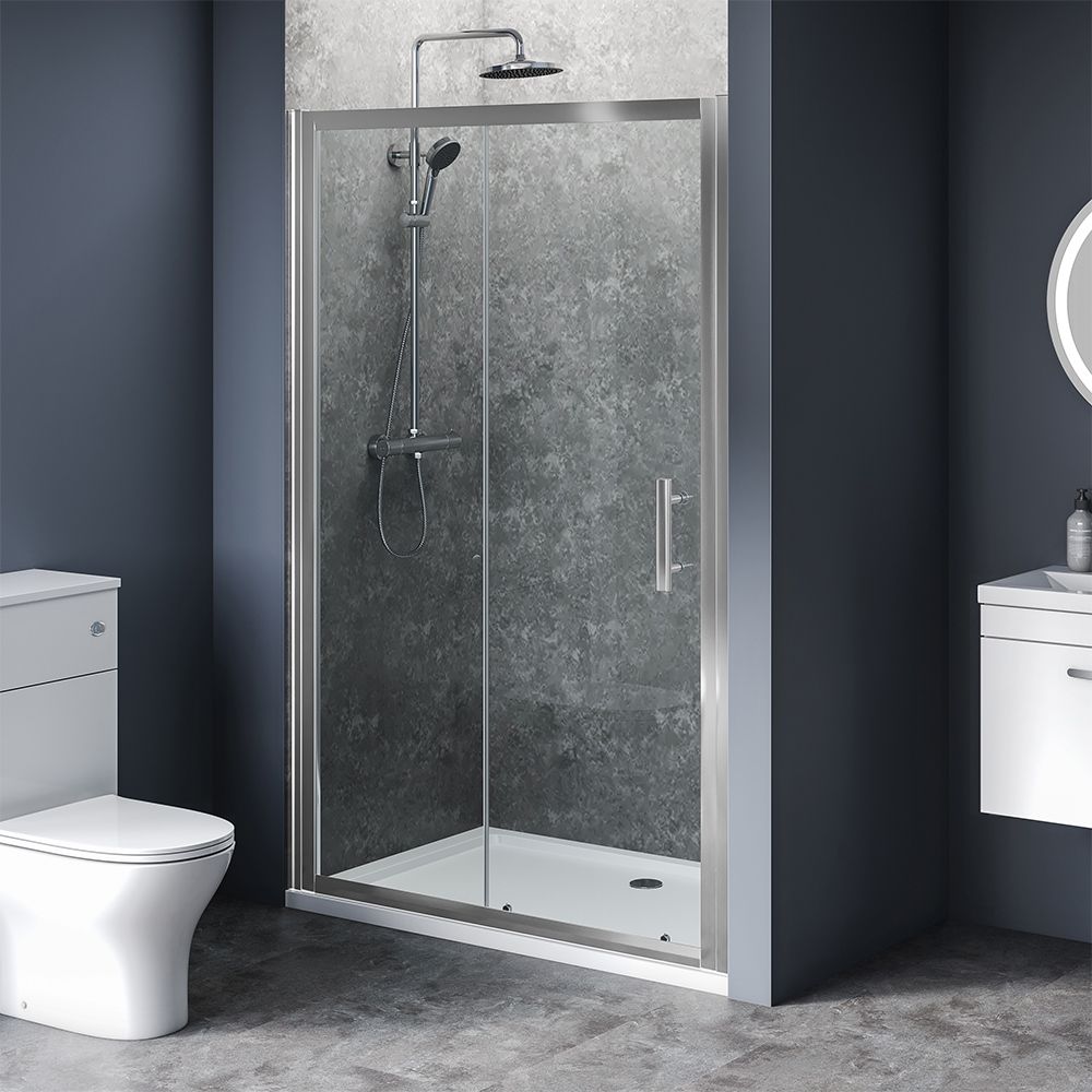 Aqua i 6mm Chrome Sliding Shower Door 1200mm