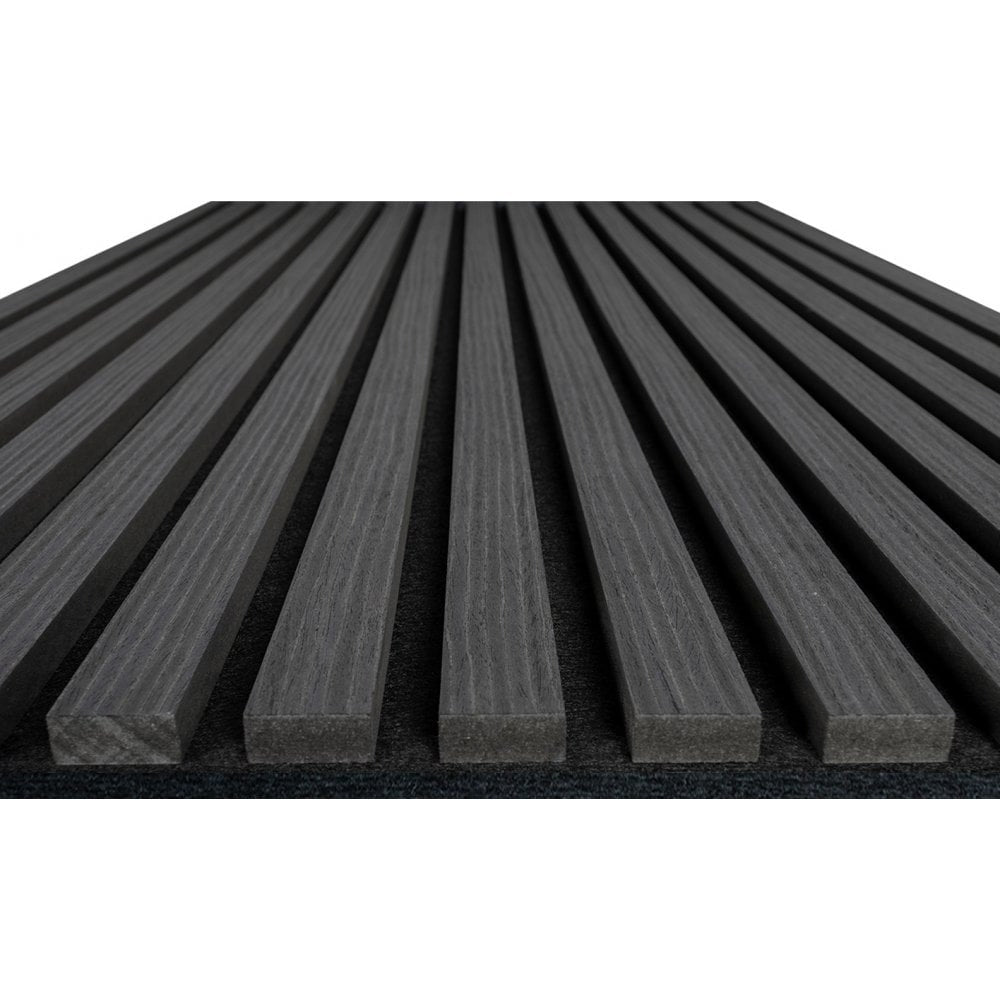 Black Oak Wooden Slat Acoustic Wall Panel 600x2400x21mm