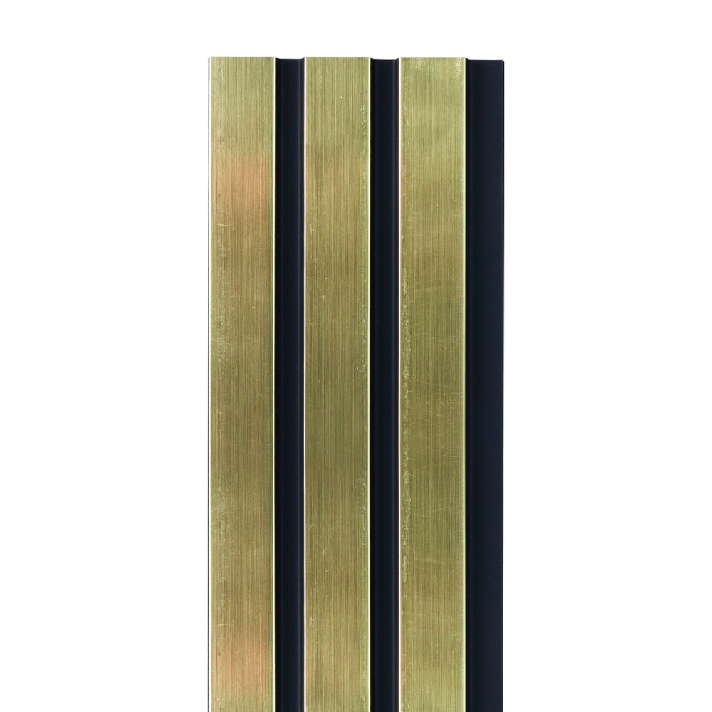GOLD METALLIC 3D SLAT WALL CLADDING PANEL WATERPROOF