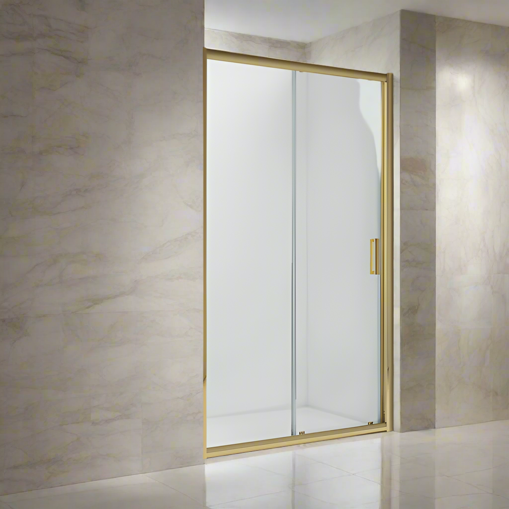 Hygen 6mm Brushed Brass Sliding Shower Door 1000mm