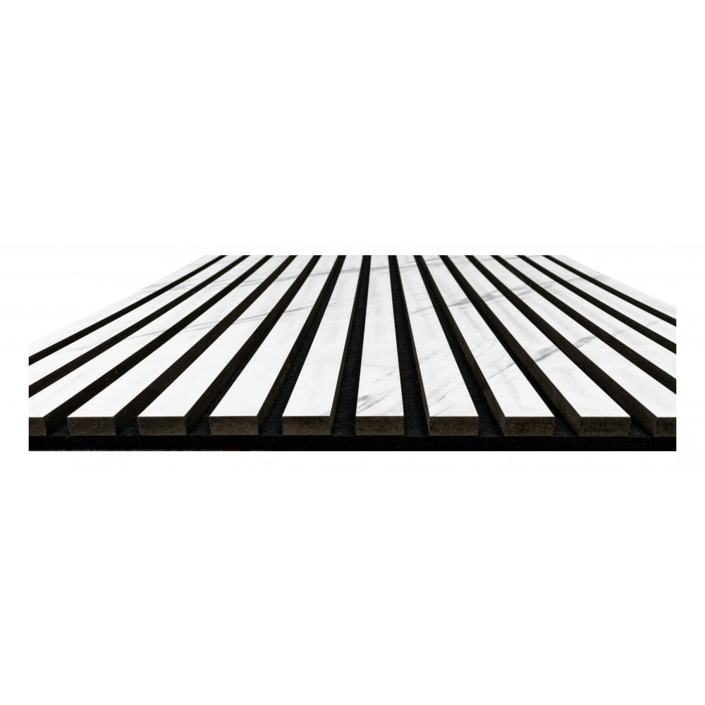 White Marble Acoustic Wood Panel 240cm x 60cm x 21mm