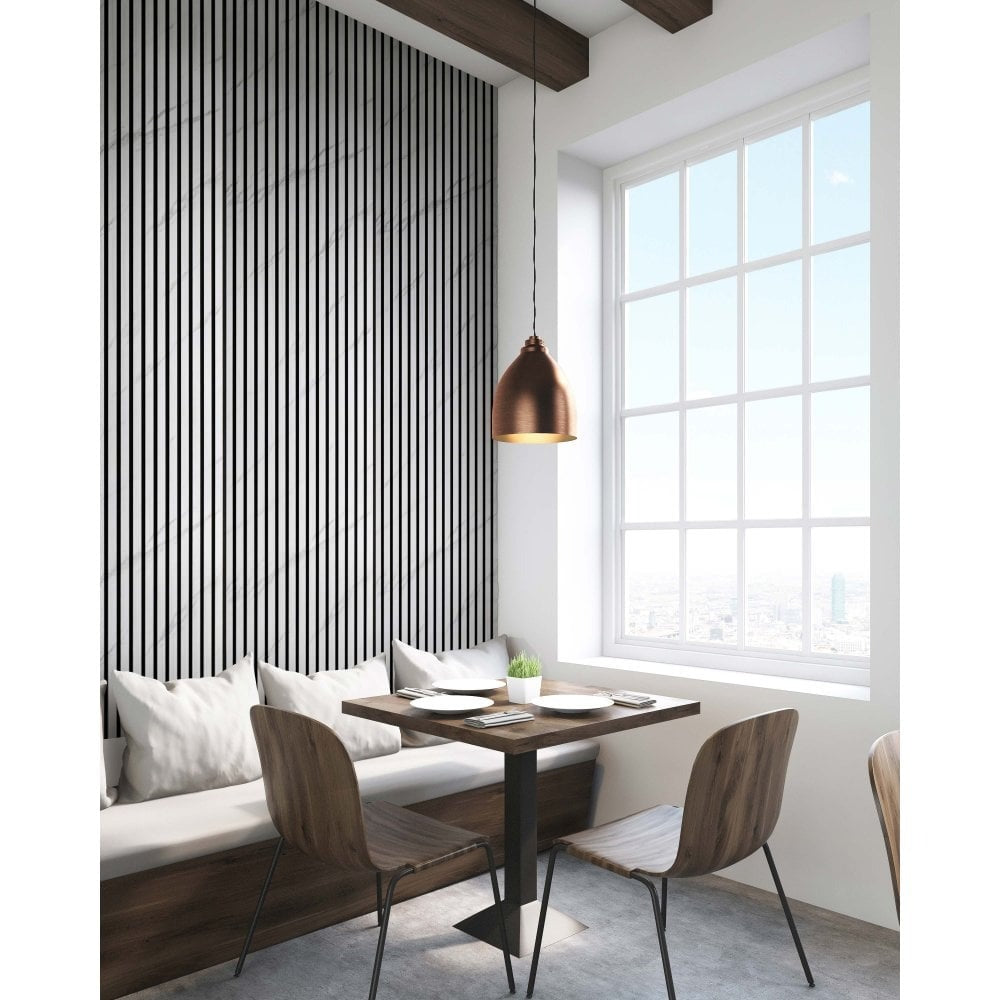 White Marble Acoustic Wood Panel 240cm x 60cm x 21mm
