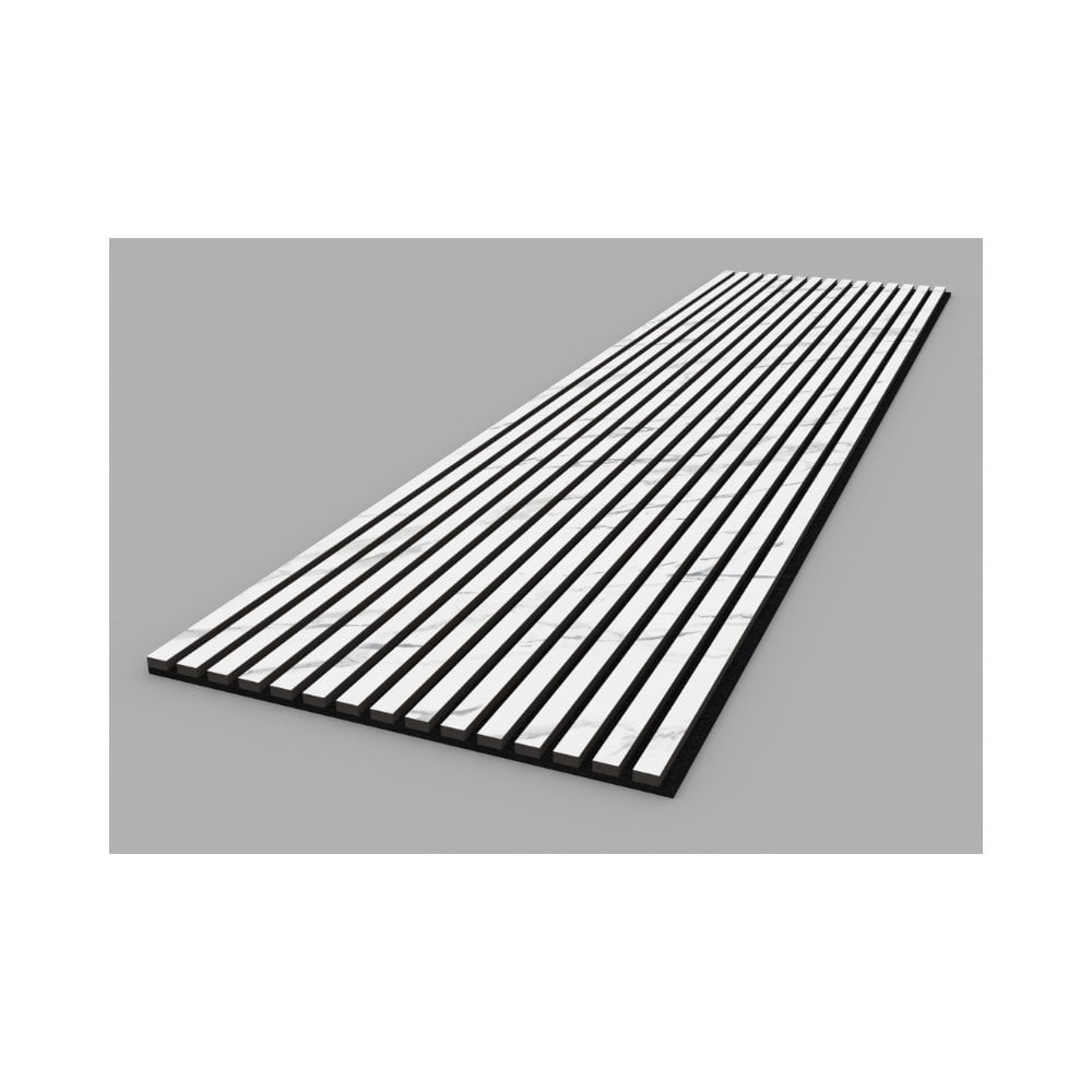 White Marble Acoustic Wood Panel 240cm x 60cm x 21mm