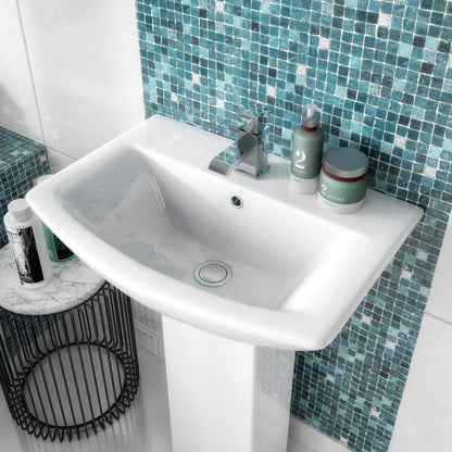 Asselby 600mm 1TH Basin & Pedestal