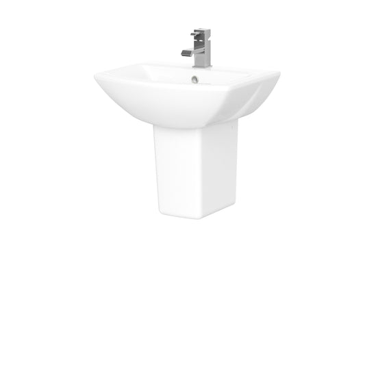 Asselby 500mm 1TH Basin & Semi Pedestal