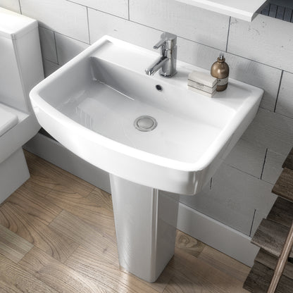 Bliss 600mm 1TH Basin & Pedestal