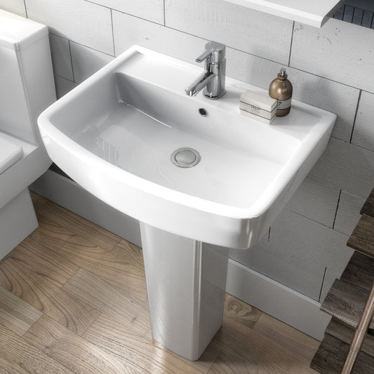 Bliss 600mm 1TH Basin & Pedestal