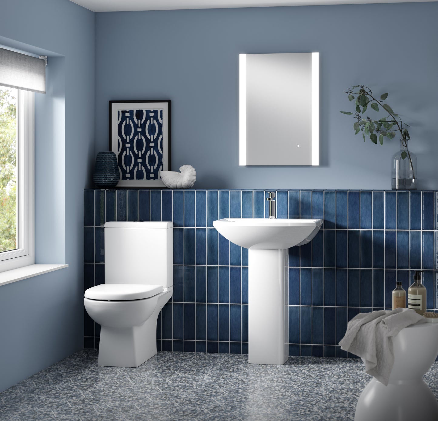 Asselby 600mm 1TH Basin & Pedestal