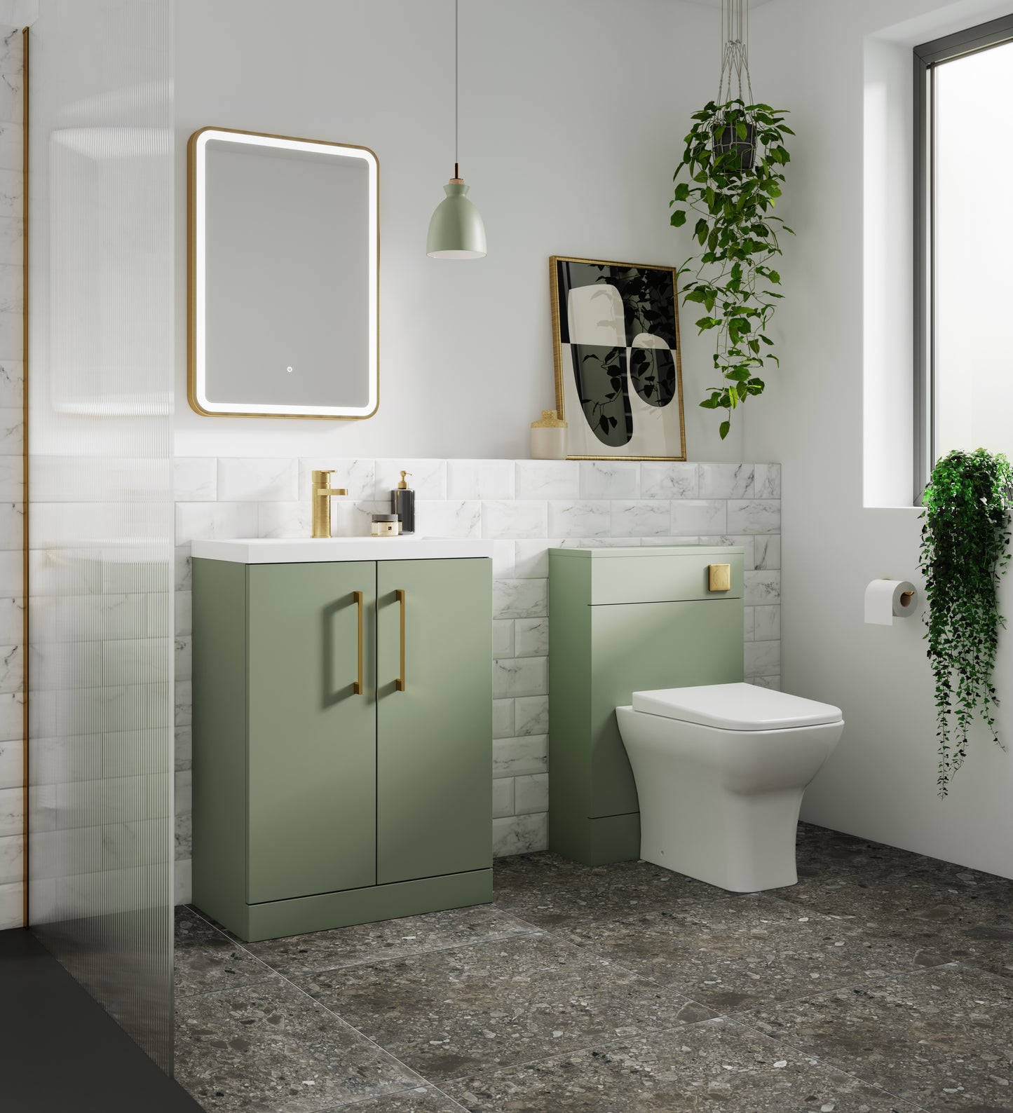 Hydrus Brushed Brass Framed LED Mirror