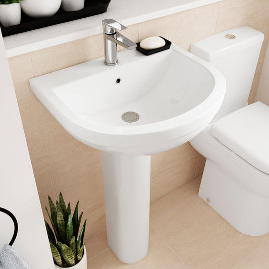 Ivo 550mm 1TH Basin & Pedestal