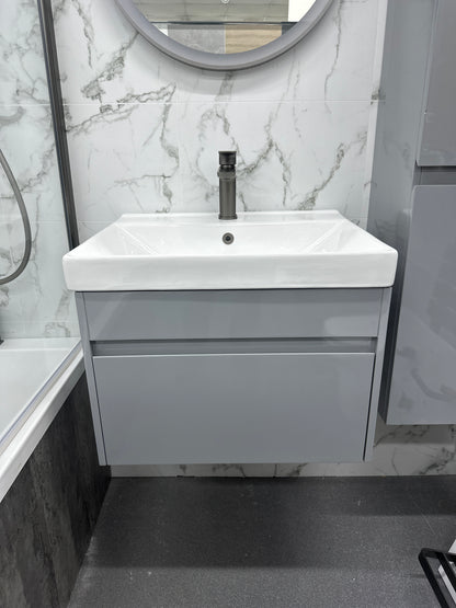 Element 600 Wall Hung Waterproof PVC Vanity Unit and Basin One Drawer