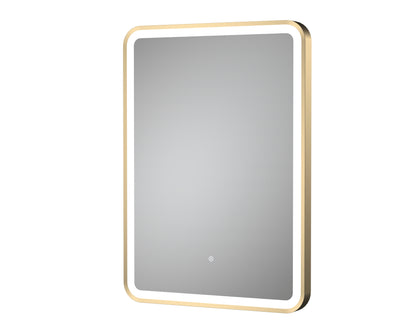 Hydrus Brushed Brass Framed LED Mirror