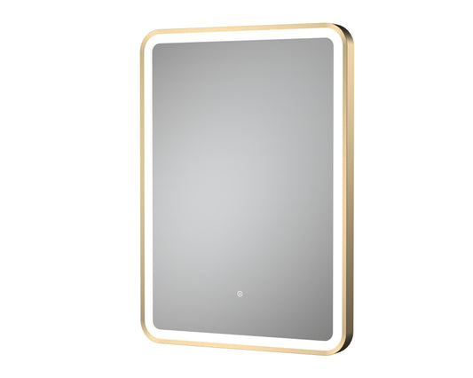 Hydrus Brushed Brass Framed LED Mirror