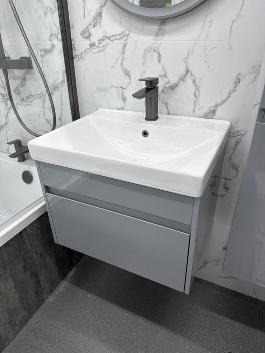 Element 600 Wall Hung Waterproof PVC Vanity Unit and Basin One Drawer