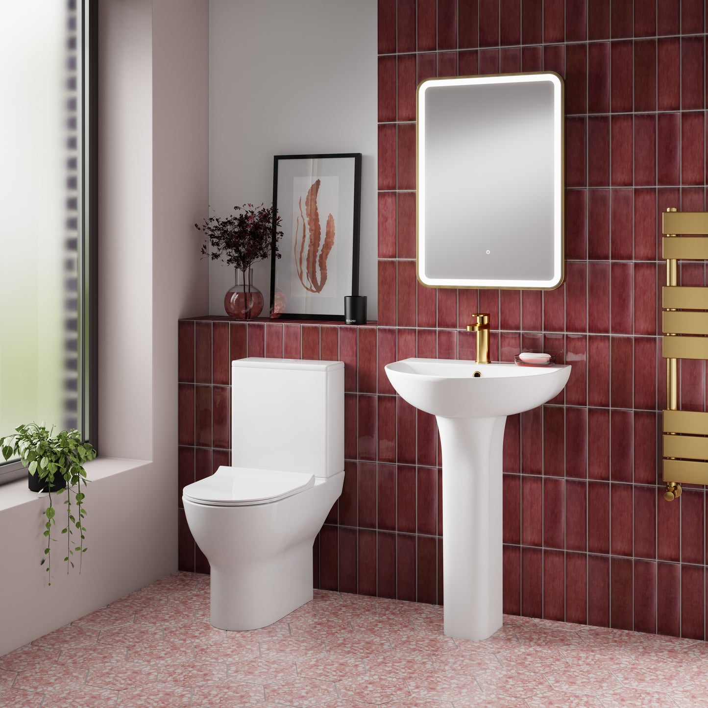 Freya 550mm 1TH Basin & Pedestal