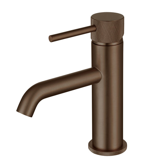 Elora Knurled Brushed Bronze Basin Mixer
