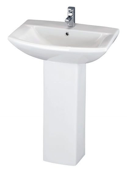Asselby 600mm 1TH Basin & Pedestal