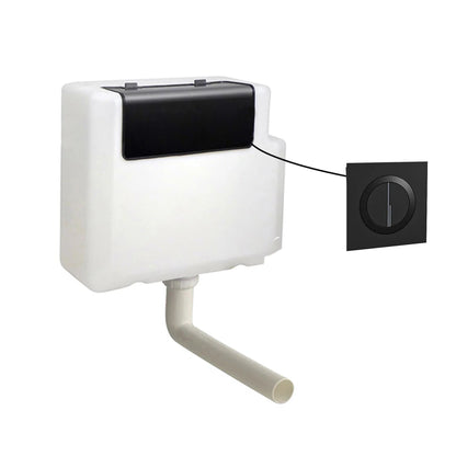 Concealed Cistern Dual Flush Front Access Round Button Matte Black