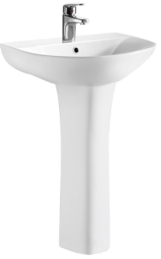 Freya 550mm 1TH Basin & Pedestal