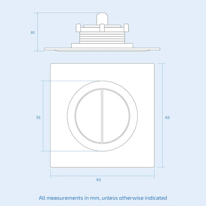 Concealed Cistern Dual Flush Front Access Round Button Matte Black