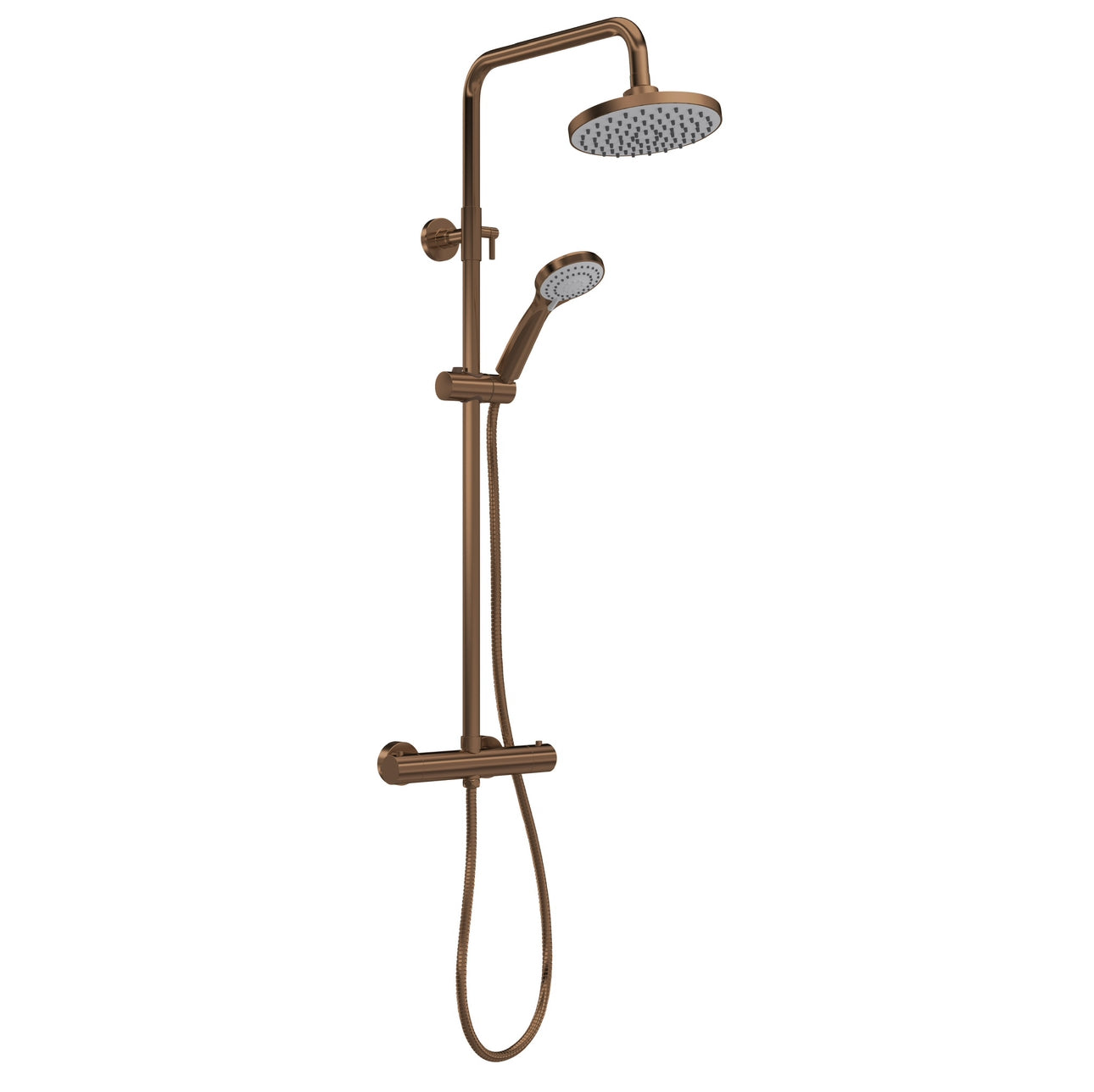 Brushed Bronze Round Thermostatic Bar Shower