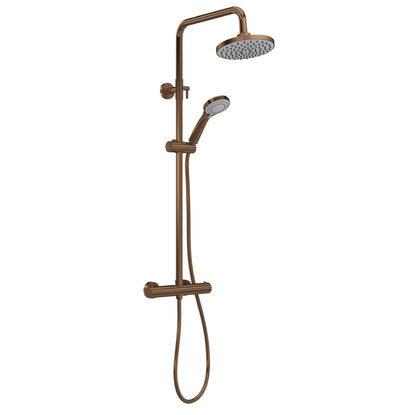 Brushed Bronze Round Thermostatic Bar Shower