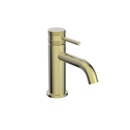 Clarity Knurled Brushed Brass Basin Mixer