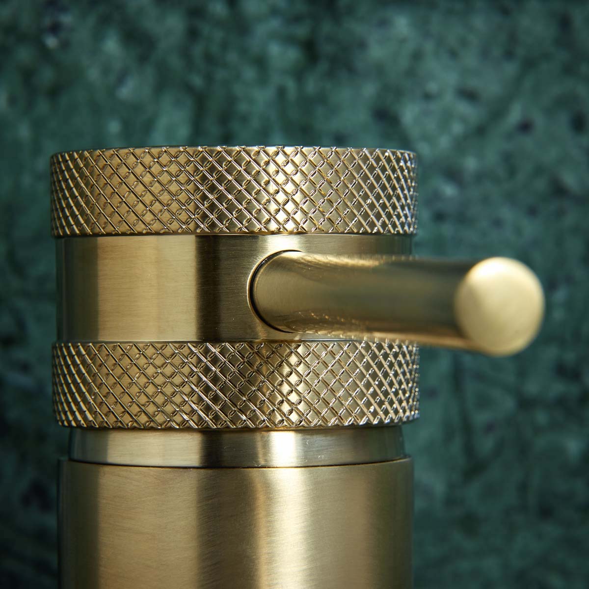 Clarity Knurled Brushed Brass Basin Mixer