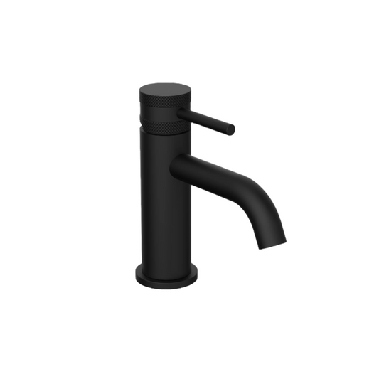 Clarity Knurled Matt Black Basin Mixer