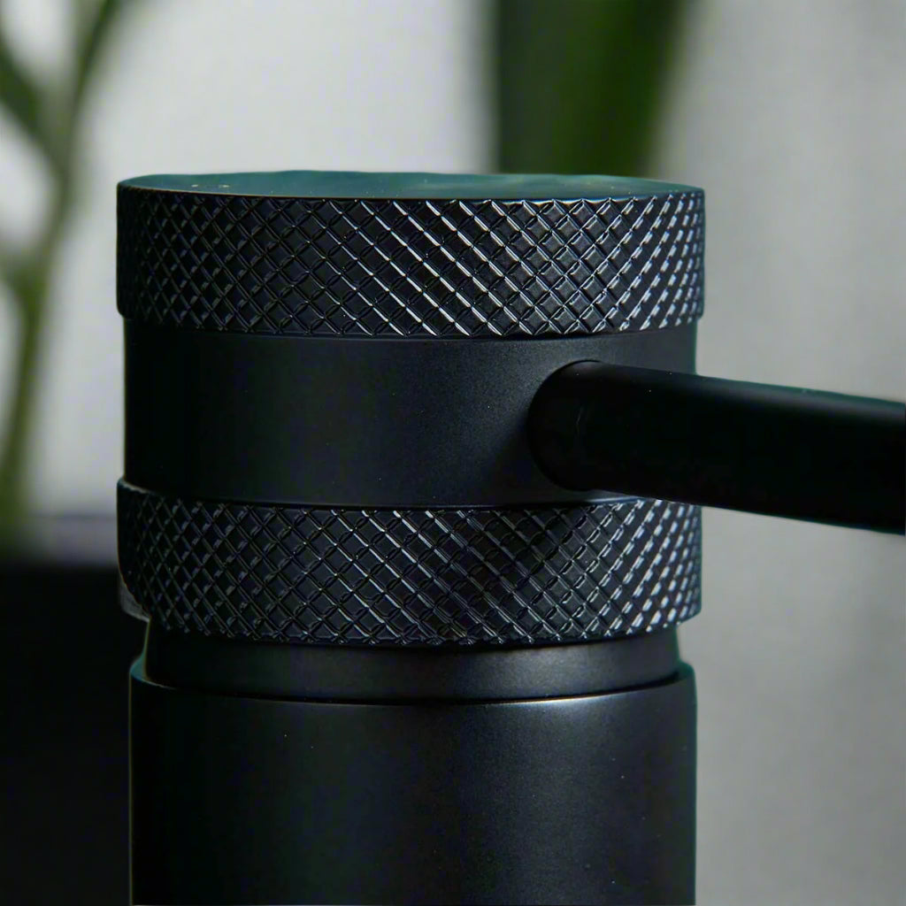Clarity Knurled Matt Black Basin Mixer