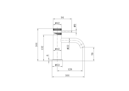 Clarity Knurled Matt Black Basin Mixer