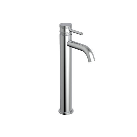 Clarity Knurled Chrome Tall Basin Mixer