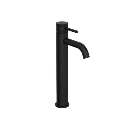 Clarity Knurled Matt Black Tall Basin Mixer