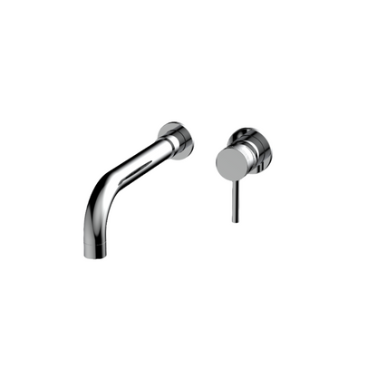 Clarity Knurled Chrome Wall Mounted Basin Mixer