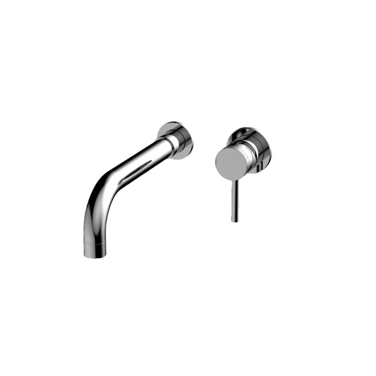 Clarity Knurled Chrome Wall Mounted Basin Mixer