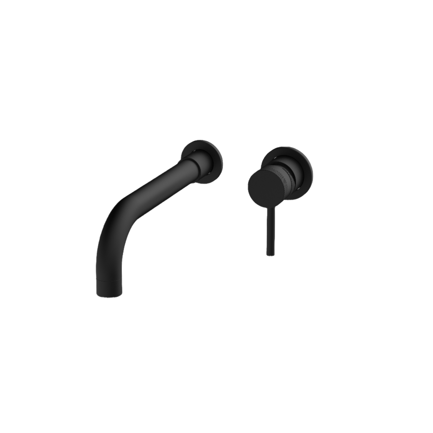 Clarity Knurled Matt Black Wall Mounted Basin Mixer