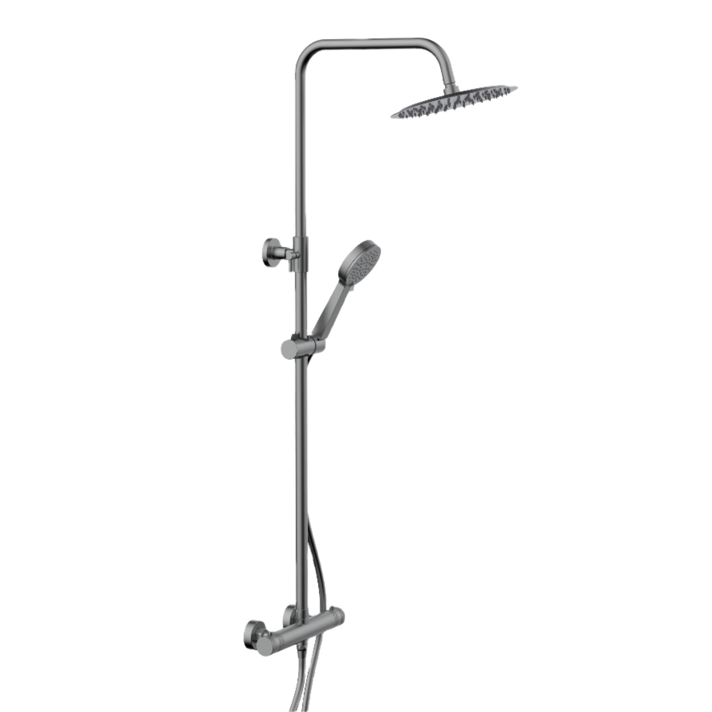Clarity Knurled Gunmetal Thermostatic Bar Shower