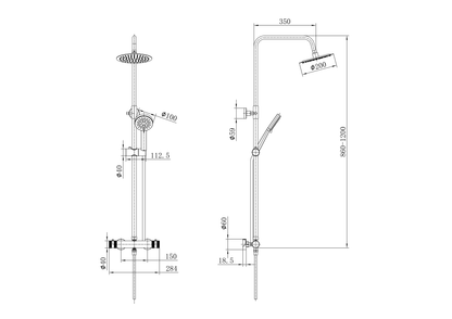 Clarity Knurled Brushed Bronze Thermostatic Bar Shower