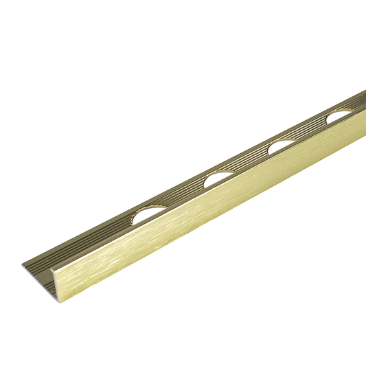 10mm Brushed Brass L Tile Trim